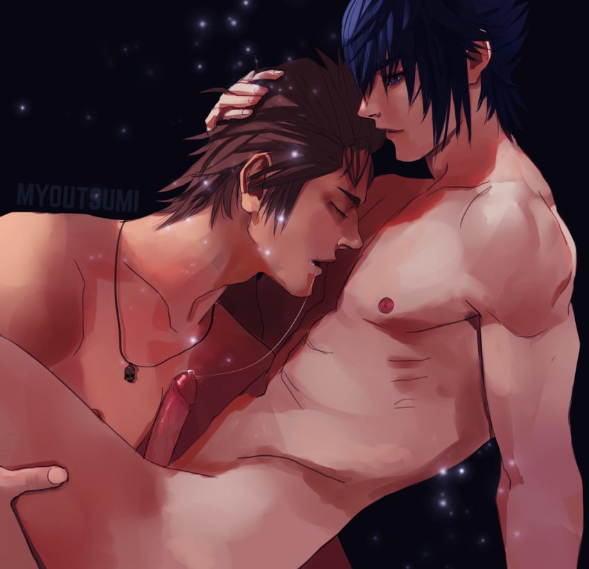 2boys drooling erection final_fantasy final_fantasy_xv gay ignis_scientia lifting male male/male male_focus male_only multiple_boys nipples noctis_lucis_caelum nude penis saliva yaoi