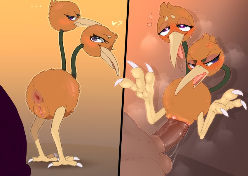 2024 2_heads anus avian backsash balls beak bird blush bodily_fluids brown_body brown_penis brown_skin claws digital_media_(artwork) doduo duo embarrassed erection female female_penetrated feral fur generation_1_pokemon genital_fluids genitals group hair heart_eyes heart_symbol hi_res human human_on_feral humanoid_genitalia humanoid_penis interspecies looking_back looking_pleasured lying male male/female male_human/female_feral male_penetrating male_penetrating_female mammal multi_head nintendo nude on_back open_mouth penetration penile penis pokemon pokemon_(species) pussy sex simple_background smile solo_focus standing sweat toe_claws tongue tongue_out vaginal_penetration vein zoophilia