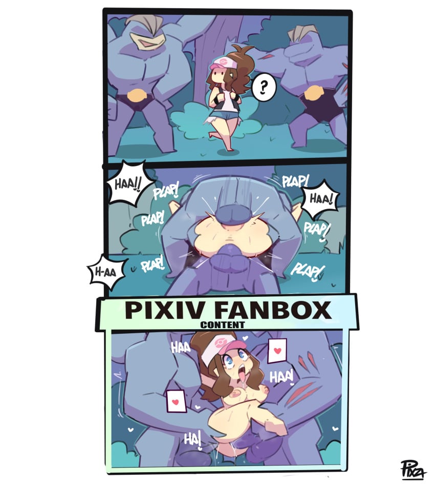 ! 1girls 2boys ? ahe_gao anal anthro ass balls big_breasts big_penis blue_eyes blush breasts brown_hair carrying carrying_partner clothed creatures_(company) double_penetration female female_penetrated game_freak hat heart hilda_(pokemon) human human_penetrated humanoid long_hair machamp machoke male male_pokemon/female_human mating_press mating_press_double_penetration mmf_threesome naked_hat nintendo nipples nude outdoor_sex outdoors penetration penis pixzapix plap pokémon_(species) pokemon pokemon_(species) pokemon_bw pokemon_rgby pokemon_trainer pokephilia pussy shorts size_difference suspended_double_penetration teeth testicles threesome tongue tongue_out torn_clothes vagina vaginal_penetration vaginal_sex