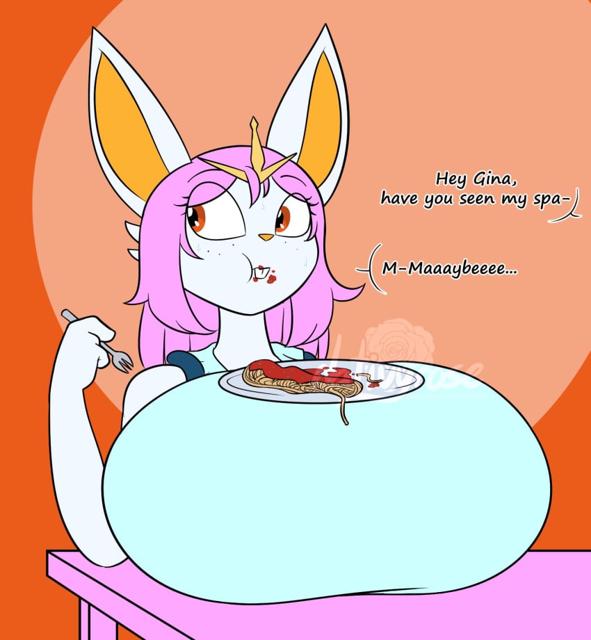 big_breasts breasts cinderace clothed dativyrose female furry gina_(badluck15) huge_breasts offscreen_character pokemon pokemon_(species) spaghetti