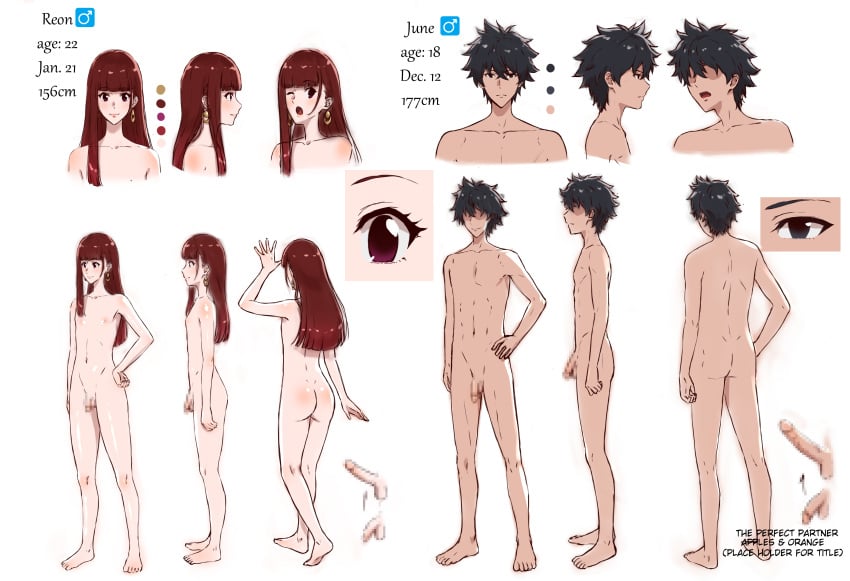 2boys black_hair character_sheet femboy nude otoko_no_ko xesxus