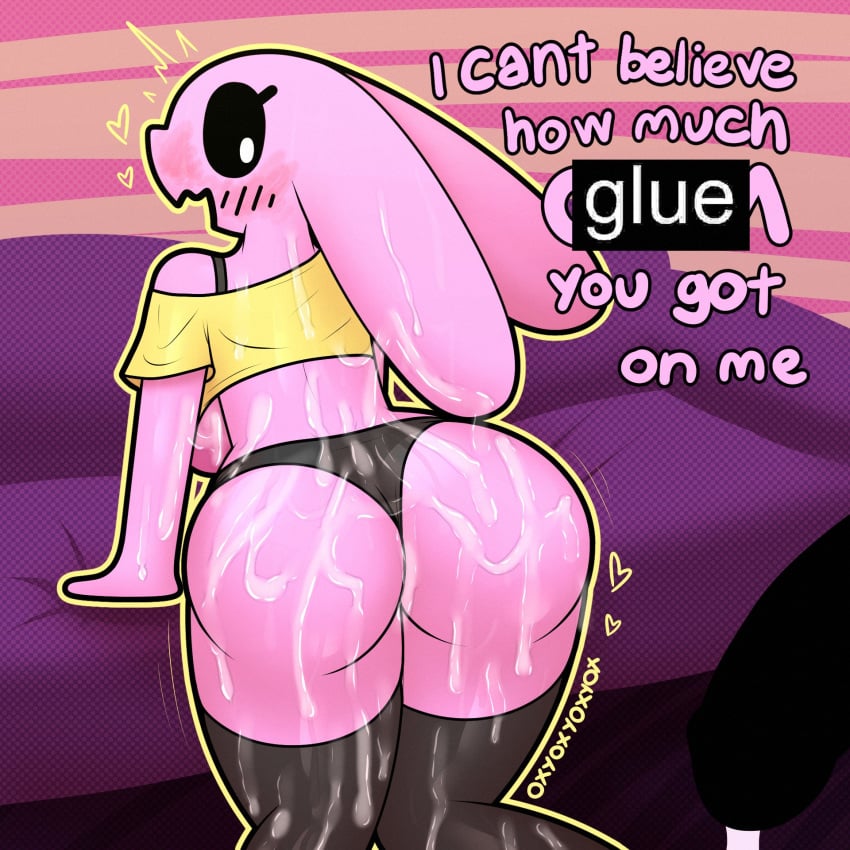 big_ass clothed dat_ass definitely_glue_nothing_else dumptruck_ass female female_focus glue huge_ass looking_back marshmallow_(oxyoxyoxyox) oxyoxyoxyox shitpost straight talking