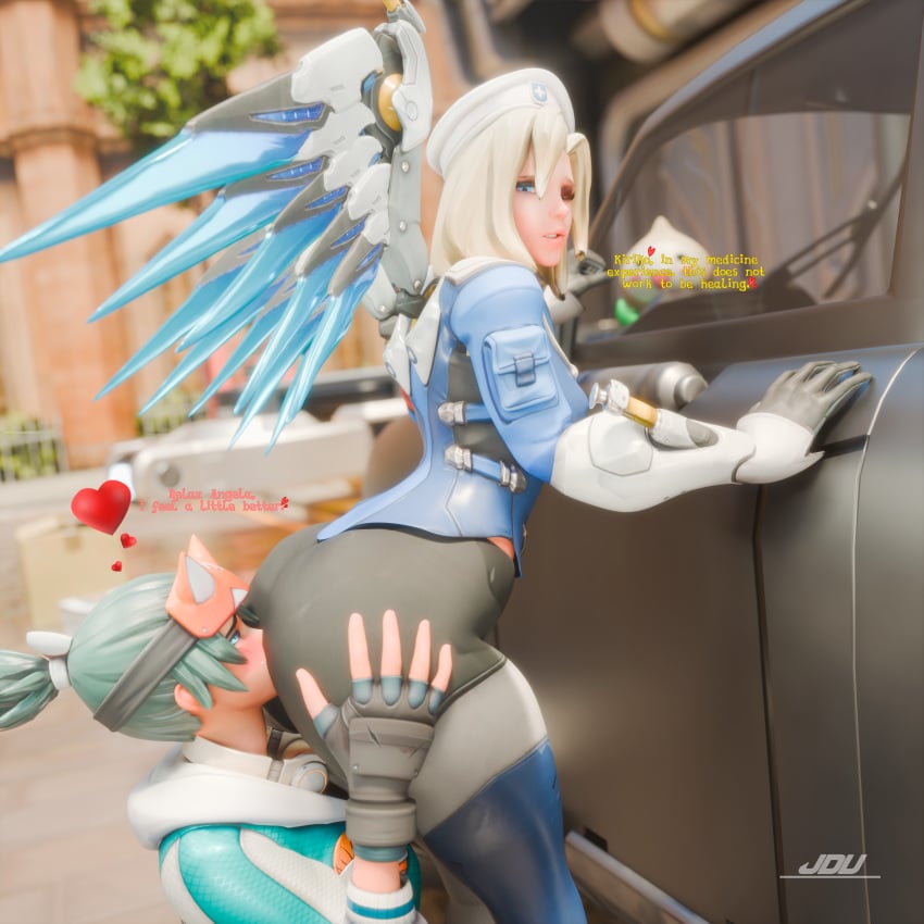 3d ass_on_face bubble_butt jdv kiriko_(overwatch) mercy overwatch overwatch_2 yuri