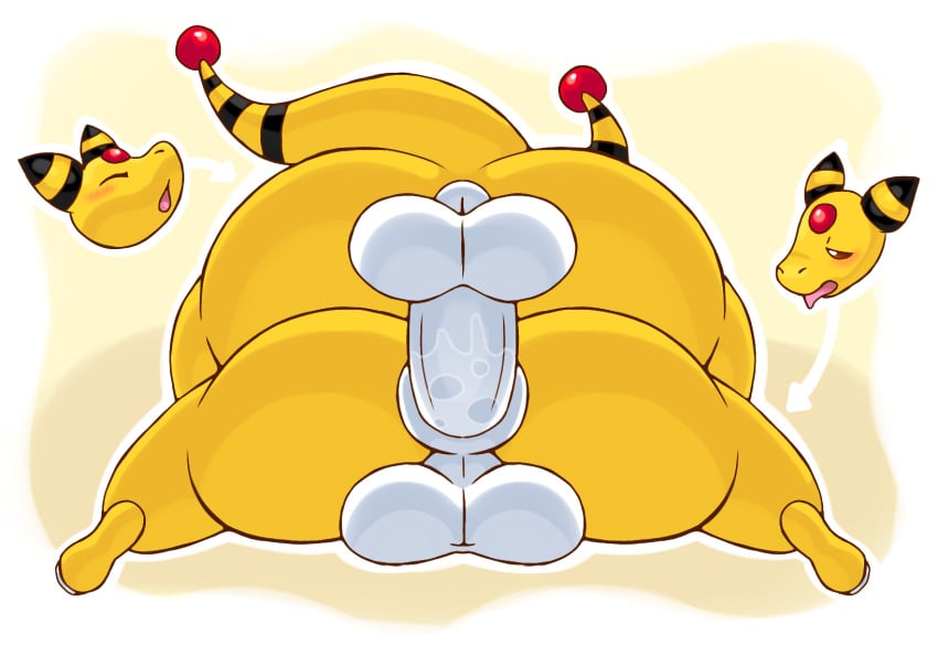 2024 ampharos anal anal_sex anus ass backsack balls big_balls big_butt big_penis big_tail blush bodily_fluids brown_eyes closed_eyes colored coolbirdmanstuff digital_drawing_(artwork) digital_media_(artwork) directional_arrow duo feet from_behind_position gay generation_2_pokemon genital_fluids genitals half-closed_eyes hi_res huge_butt intraspecies looking_pleasured lying male male/male mounting multicolored_body narrowed_eyes nintendo penetration penis perineum pokemon pokemon_(species) precum precum_on_penis puffy_anus rear_view sex shaded simple_background tail tongue tongue_out white_anus white_balls white_penis white_perineum yellow_body