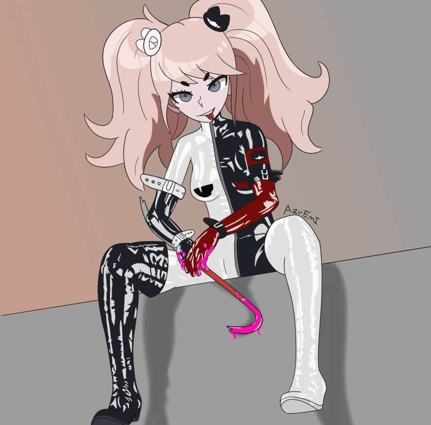 azureemmi_(artist) danganronpa danganronpa:_trigger_happy_havoc junko_enoshima latex latex_suit rubber