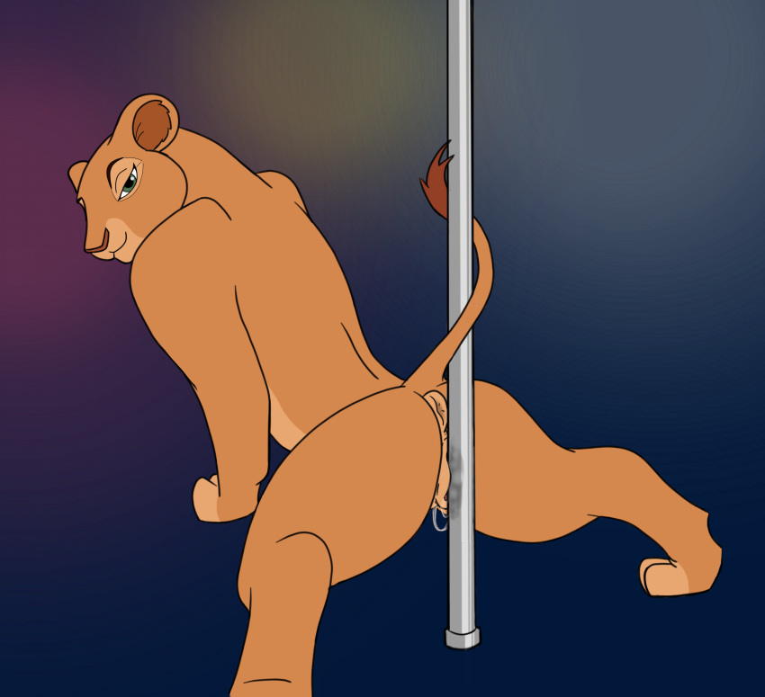 animal_genitalia animal_pussy anus bedroom_eyes dancing disney female female_feral feral grinding looking_at_viewer looking_back looking_back_at_viewer looking_pleasured mammal masturbation nala pole pole_between_ass pole_dancing pole_masturbation pussy pussy_juice pussy_juice_stain pussy_juice_string pussy_juice_trail raised_tail smile smiling smirk solo tail_aside the_lion_king theoryofstrings