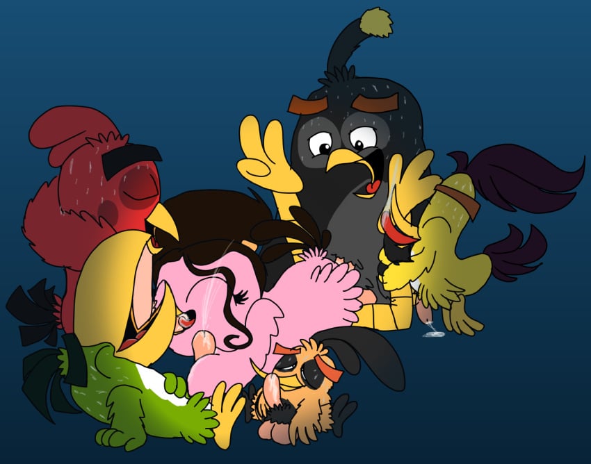 angry_birds avian bomb_(angry_birds) bubbles_(angry_birds) chuck_(angry_birds) columbia_pictures feet_licking hal_(angry_birds) orgy red_(angry_birds) rovio rovio_entertainment sega sony stella_(angry_birds) tagme the_angry_birds_movie