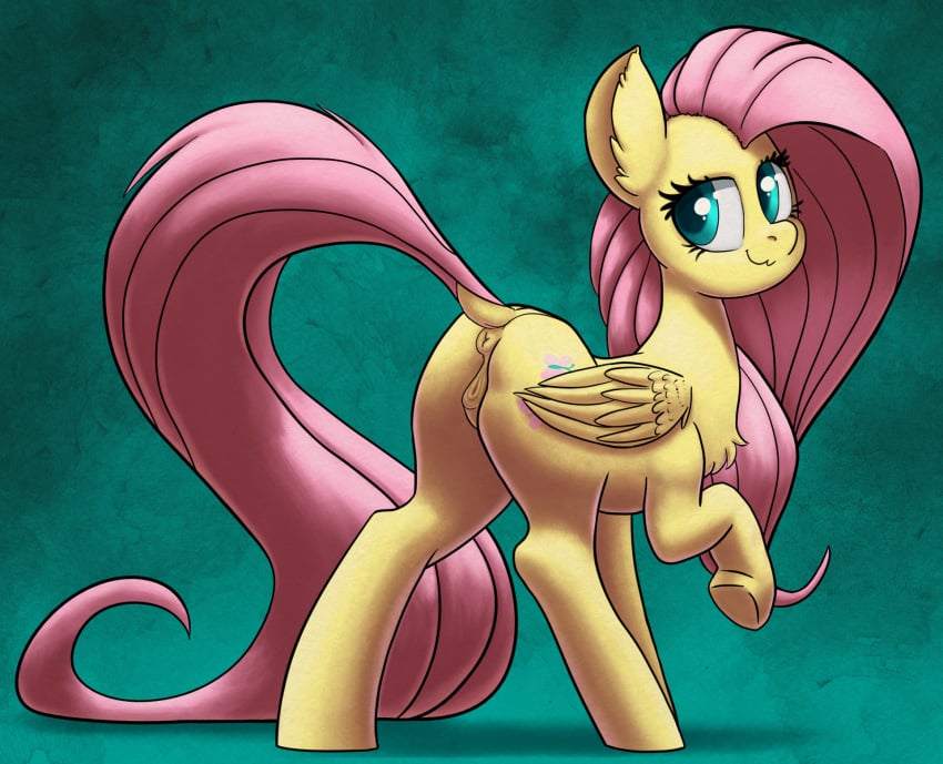 2018 anatomically_correct anatomically_correct_pussy animal_genitalia animal_pussy anus ass chromaskunk collaboration cutie_mark equine equine_pussy feathered_wings feathers female feral fluttershy_(mlp) friendship_is_magic hair hi_res hooves long_hair mammal my_little_pony pegasus pink_hair pussy solo underhoof wings yoditax