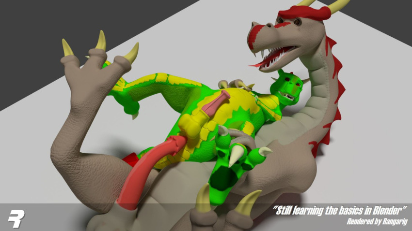 3d anus balls belly claws dracorex dragon erection horn male male_only penis rangarig rangarig_rex scalie size_difference varby