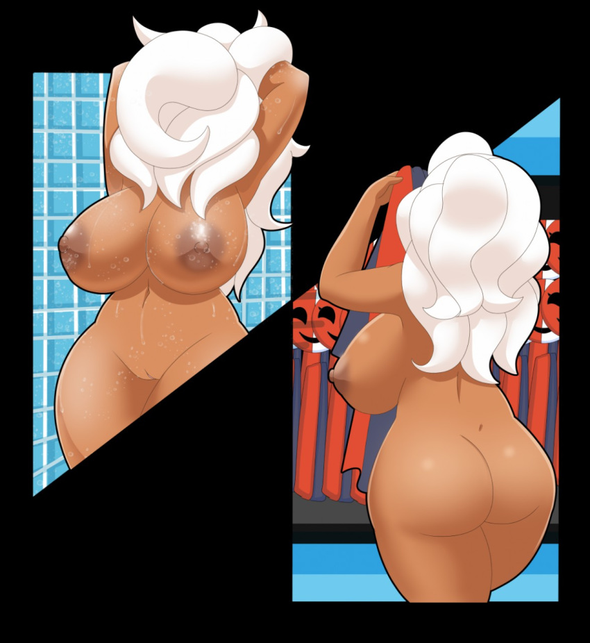 ansil areola ass big_breasts big_butt breasts female hair hi_res humanoid lady_phanto mario_(series) multiple_angles nipples nude phanto pussy solo super_mario_bros._2 unknown_artist white_hair