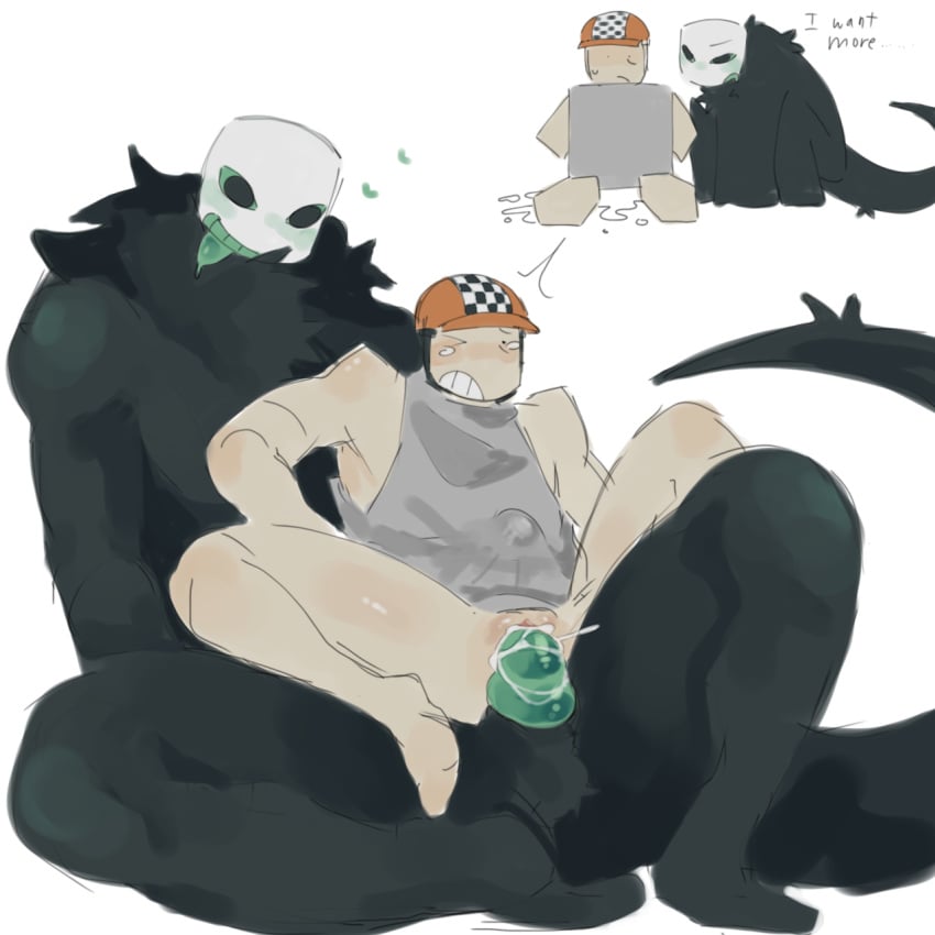 black_body blocky_body bulge_through_clothing chattering_teeth civilian_(die_of_death) cum cum_in_pussy cuntboy cuntboy/male dick_in_pussy die_of_death_(roblox) doodle fur helmet hotdog_(die_of_death) intersex knot knotted_penis male male/male male_only penis pursuer_(die_of_death) pussy roblox roblox_game robloxian self_upload sexmaster99 tail tongue_out white_head