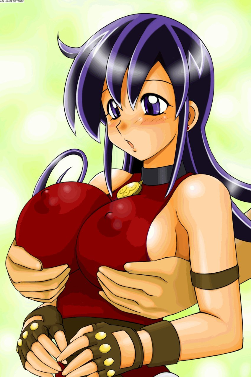 animated big_breasts blush breasts cryptobiosis duel_masters human tasogare_mimi tchonpo tsumitani_daisuke