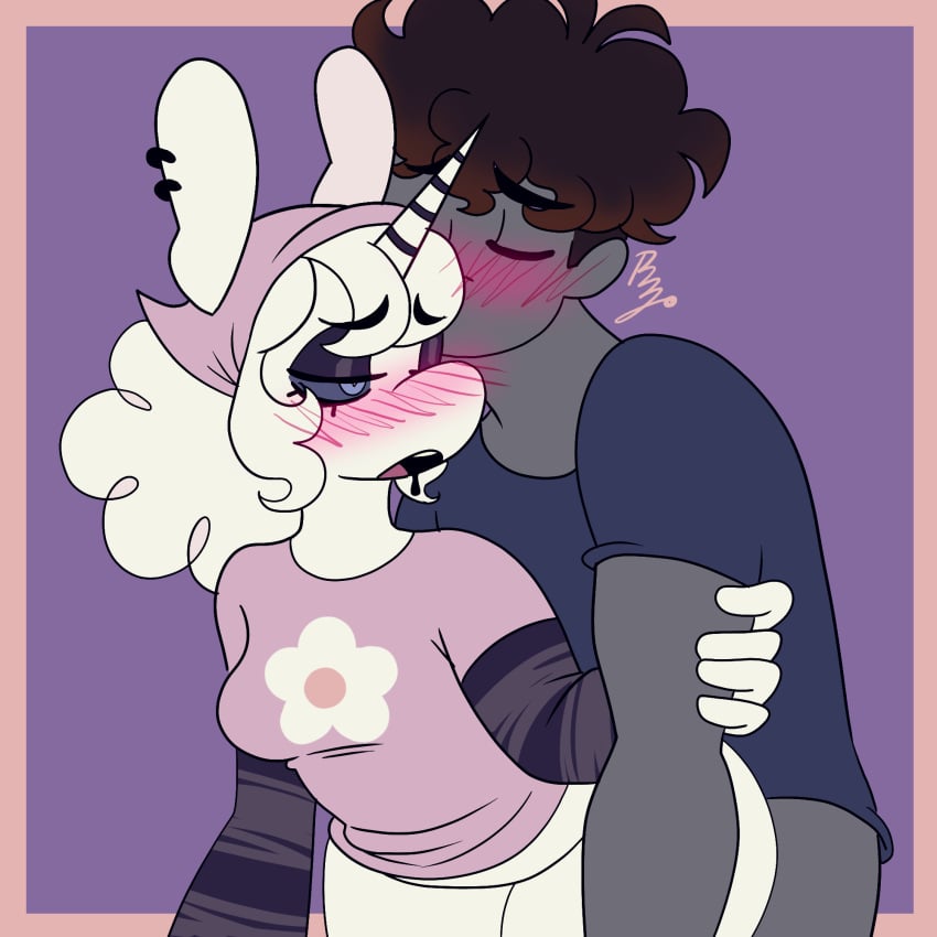 ambiguous_penetration anthro blush clothed clothing duo equid equine female from_behind_position hi_res horn humanoid male male/female mammal mythological_creature mythological_equine mythology partially_clothed penetration river-zombie sex unicorn