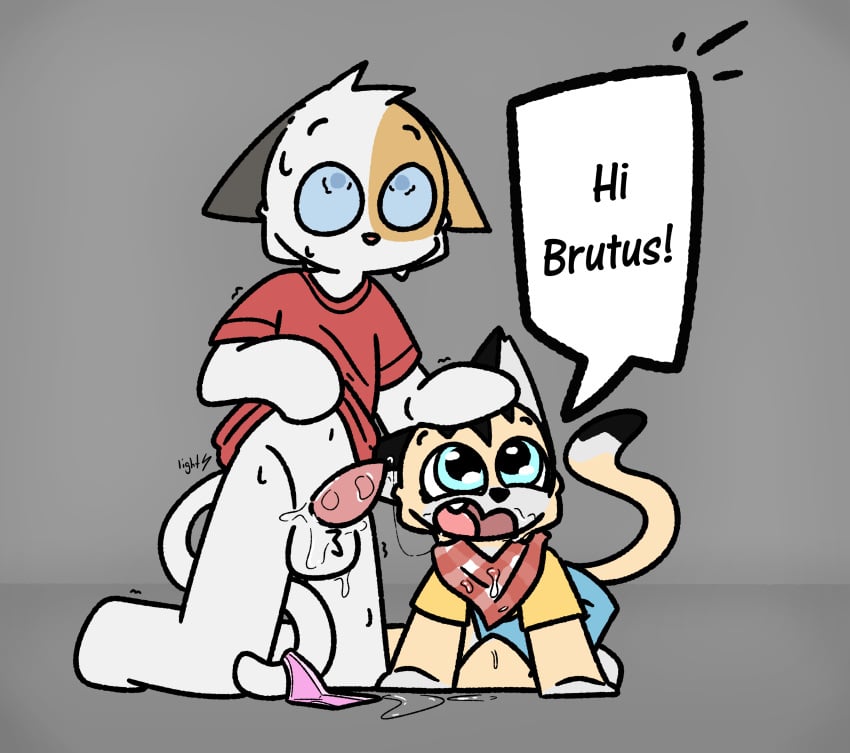 1boy 1boy1girl 1girls 2026 absurd_res after_blowjob after_fellatio after_oral after_sex animal_genitalia animal_penis anthro anthro_on_anthro arm_support artist_name ball_tuft balls barefoot bent_arm bent_legs big_eyes big_iris big_mouth_(anatomy) big_pupils biped black_body black_ears black_eyebrows black_fur black_nose black_stripes black_tail black_text blue_clothing blue_eyes blue_overalls blue_sclera bodily_fluids bottomless bottomless_anthro bottomless_male calico_cat caught_in_the_act cheek_tuft clothed clothed_anthro clothed_female clothing clothing_lift crossover curved_eyebrows curved_tail dialogue digital_drawing_(artwork) digital_media_(artwork) domestic_cat duo ears_aside english_text erection extended_arms eyebrows eyelashes facial_markings facial_tuft fangs featureless_feet featureless_hands feet felid feline felis female fur fur_tuft genital_fluids genitals glistening glistening_bodily_fluids glistening_eyes glistening_genitalia glistening_penis glistening_saliva glistening_tongue greeting grey_background hand_on_another's_head hand_on_head head_markings head_tuft head_turned hi_res intraspecies iris kerchief kneeling light_body light_fur lightningb0lt01 litterbox_comics looking_aside looking_up male male/female mammal markings monotone_background monotone_balls monotone_genitals monotone_tail mouthless multicolored_body multicolored_fur multicolored_kerchief multicolored_neckerchief multicolored_tail name_drop name_in_dialogue navel neckerchief neckwear nervous nervous_sweat no_pupils open_mouth open_smile orange_body orange_ears orange_fur overalls panties panties_on_tail penis pink_clothing pink_nose pink_panties pink_penis pink_tongue pink_underwear pixie_(pixie_and_brutus) pixie_and_brutus pointy_ears polygonal_speech_bubble prick_ears pupils red_clothing red_shirt red_t-shirt red_topwear saliva saliva_on_balls saliva_on_ground saliva_on_legs saliva_on_penis scared shaking shirt shirt_lift shirt_only simple_background smile speech_bubble straight striped_body striped_face striped_fur stripes sweat sweaty_body sweaty_fur t-shirt t-shirt_lift t-shirt_only tail tan_body tan_fur tan_tail teeth text thin_eyebrows three-quarter_view tongue topwear topwear_only tuft underwear vincent_(litterbox_comics) webcomic white_balls white_body white_fur white_inner_ear white_sclera white_speech_bubble white_tail wide_eyed yellow_clothing yellow_shirt yellow_topwear