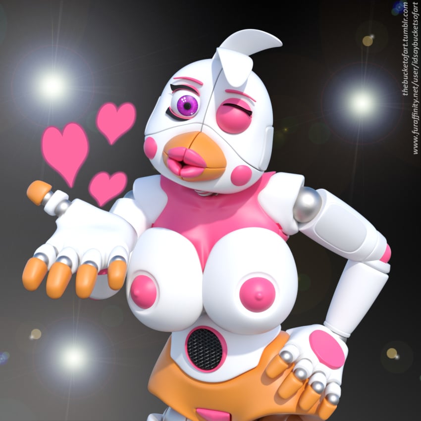 3d 3d_model animatronic avian bird chicken clothing five_nights_at_freddy's fnaf footwear freddy_fazbear's_pizzeria_simulator funtime_chica_(fnaf) high_heels idsaybucketsofart machine robot scottgames shoes solo ultimate_custom_night video_games