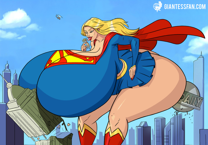 artist_request ass breasts city dc dc_comics destruction giantess gigantic huge_ass hyper hyper_breasts macro supergirl superman_(series) thick_thighs thunder_thighs