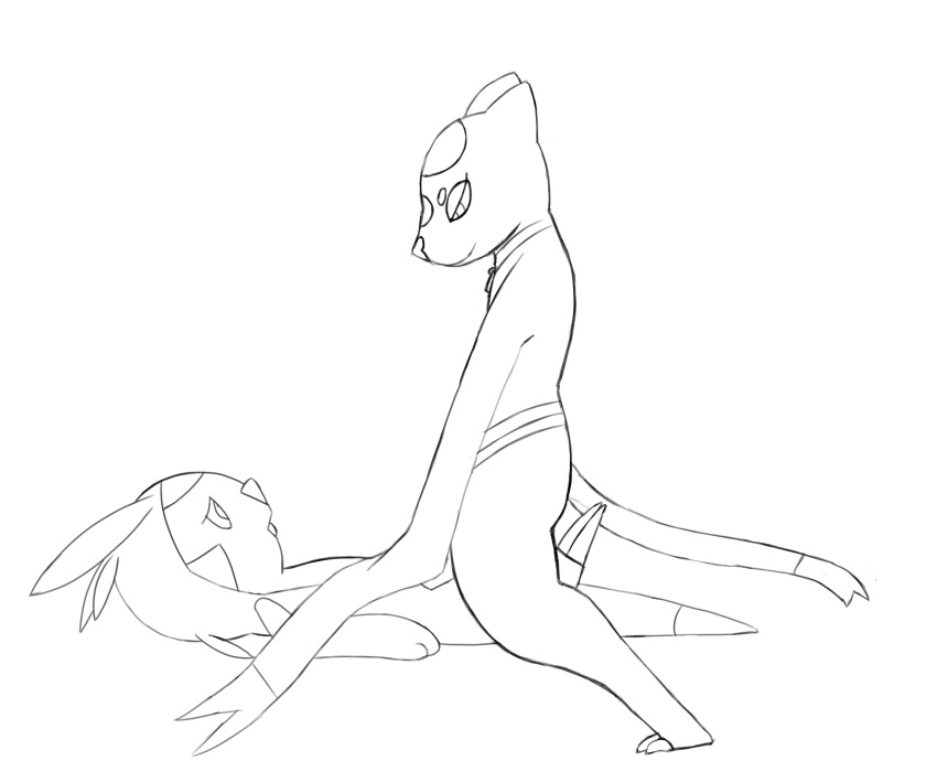 1boy 2018 ambiguous_gender animated anthro anthro_on_anthro ass black_and_white chespin claws collar cowgirl_position digital_media_(artwork) duo eye_contact feet furry half-closed_eyes interspecies looking_down looking_up male mammal mienshao misu_nox monochrome nintendo on_top open_mouth original_character pokémon_(species) pokemon pokemon_bw pokemon_mystery_dungeon pokemon_xy rodent rough_sketch sex side_view smile tail tongue tongue_out video_games wanderlust