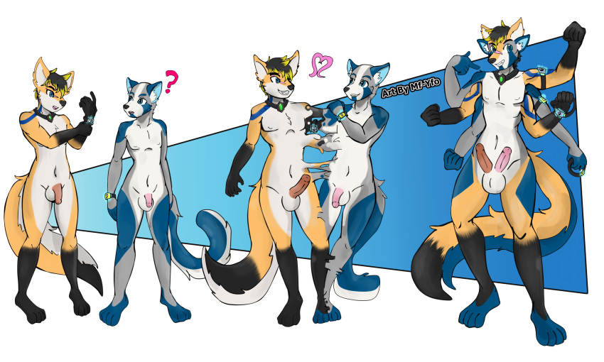 ? anthro balls canine conjoined diphallia diphallism fusion hayaikawakitsune hi_res huffzie male mammal merging multi_arm multi_limb multi_penis penis transformation white_balls yaoi ych yourfurryotaku