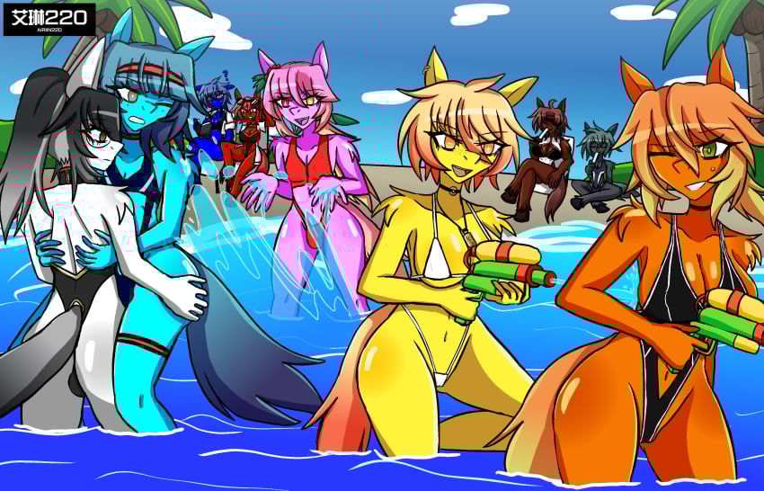 1other 2026 3boys 5girls airiin220 beach beach_episode big_breasts bikini breasts bulge bullet_n_board comely_material_morning cyan_(horse_race_test) door_knob_(horse_race_tests) downtown_skybox female femboy furry furry_only horse_race_tests jovial_merryment leotard lightning_strikes_thrice male nonbinary nosebleed resolute_mind_afternoon superstitional_realism swimsuit tomboy twink water yaoi yaoi_with_female_audience