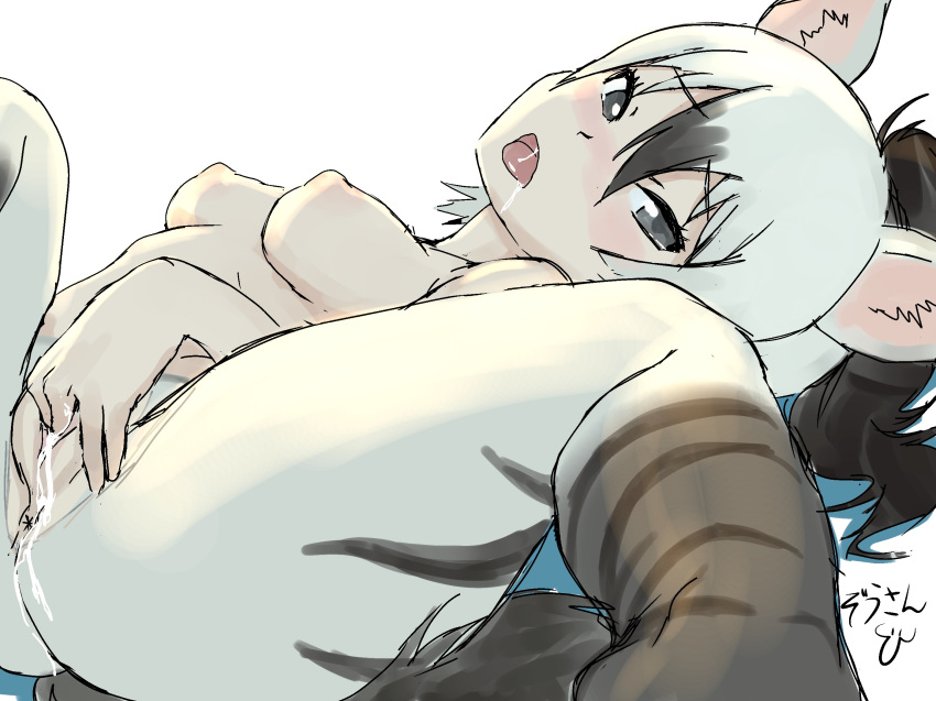 2018 aardwolf aardwolf_(kemono_friends) animal_humanoid anus beige_anus beige_nipples beige_pussy biped blush breasts brown_fur brown_hair brown_stripes drooling eyelashes female finger_fuck fingering fingering_self foreshortening fur grey_eyes hair half-closed_eyes hi_res humanoid humanoid_hands hyena inner_ear_fluff japanese kemono_friends light_skin lighting looking_at_viewer looking_pleasured lying mammal masturbation masuyama_ryou masuyama_ryou_(artist) medium_breasts moan multicolored_hair nipples nude on_back open_mouth pink_tongue ponytail pussy pussy_juice saliva saliva_string shadow simple_background solo spread_legs spreading striped_fur stripes tan_skin tongue two_tone_hair vaginal_masturbation vaginal_penetration white_background white_hair