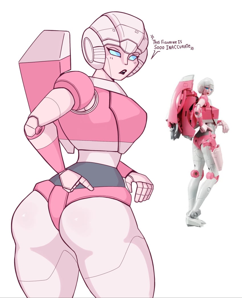 2025 2d 2d_(artwork) alien alien_girl alien_humanoid arcee arcee_(g1) ass ass_focus complaining curvy_female dat_ass fat_ass female female_only freakyyto pink_body robot robot_girl robot_humanoid thick_ass transformers yapping