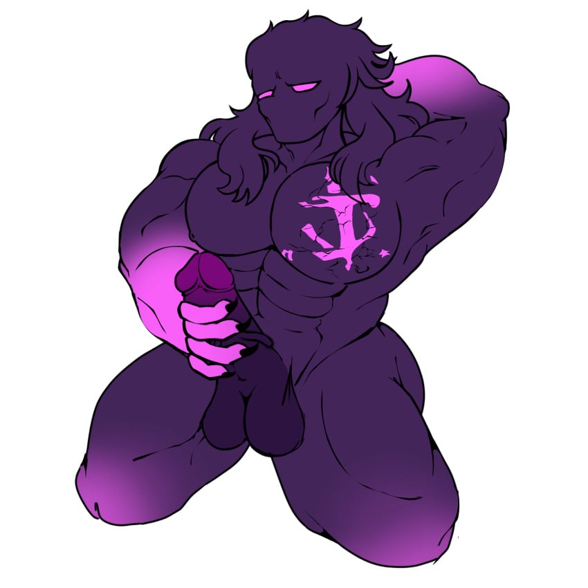 bara beast big_cock big_penis colossus_(purplevenom) el_benon elbenon fapping male male_focus male_only masturbation monster monster_cock mouthless oc purple_body purple_hair purple_skin purple_venom purplevenom self_pleasure sketch solo solo_male youtuber