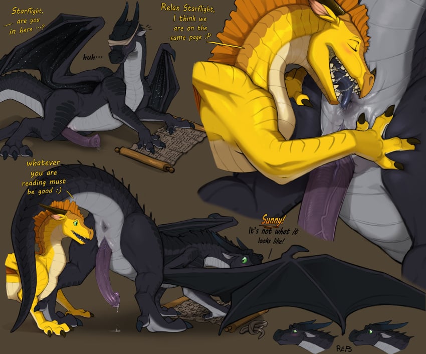 absurd_res anal animal_genitalia anus blindfold bodily_fluids dialogue dragon dripping duo erection female female_rimming_male feral genital_fluids genital_slit genitals hi_res male male/female male_receiving mythological_creature mythological_scalie mythology narse oral precum precum_drip raised_tail rimming scalie sex tail wings wings_of_fire