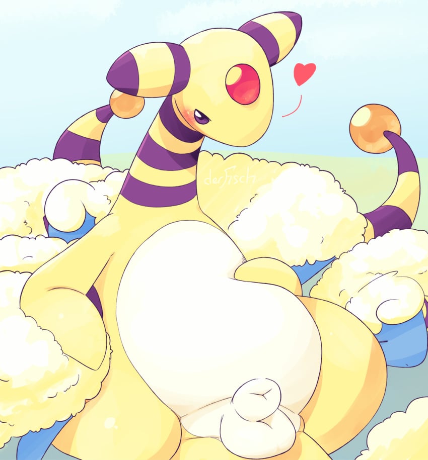 1boy afterglow_the_ampharos ambiguous_gender ampharos animal_genitalia big_testicles black_fur blue_fur blush caprine chubby closed_eyes derfisch fully_sheathed fur furry group half-closed_eyes heart long_neck looking_at_viewer looking_down male male_only mammal mareep nintendo no_nipples outside penis penis_tip pokémon_(species) pokemon pokemon_(species) pokemon_gsc presenting purple_eyes sheath sheep simple_background sleeping slightly_chubby solo solo_focus testicles video_games white_fur yellow_fur