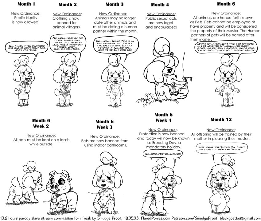 animal_crossing animal_crossing_boy armpit_hair bukkake canine chest_tuft comic crotch_fluff cum english_text fellatio female gala_(animal_crossing) humiliation isabelle_(animal_crossing) looking_at_viewer male mammal nintendo oral outdoor_pee peeing peeing_on_ground pet petplay pig porcine pregnant public_nudity roleplay saliva sex sketch slave smudge_proof straight tuft urinating urinating_female urination urine vaginal_penetration video_games villager_(animal_crossing) watersports wet