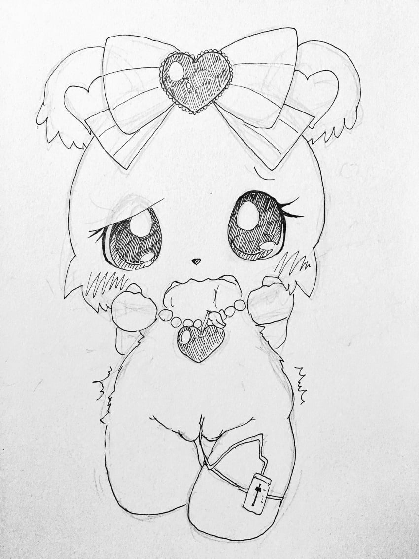 1girls 2017 anthro bear female female_only furry heart jewelpet jewelpet_(species) looking_at_viewer open_mouth pencil_(artwork) pussy rosa_(jewelpet) sanrio sex_toy simple_background solo solo_female tatwuyan vibrator video_games white_background