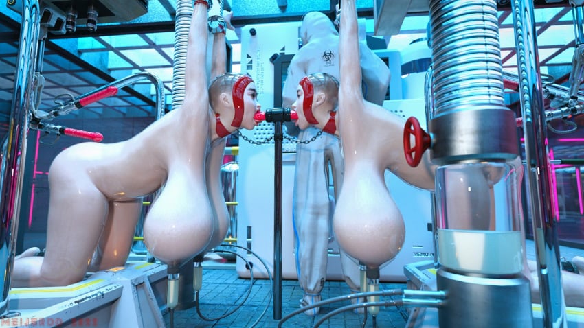 3d artist_request bondage character_request copyright_request female forced_oral forced_orgasm milking milking_machine orgasm_factory