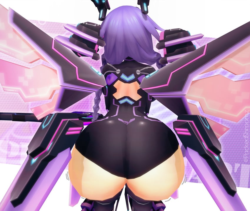 2024 3d alternate_version_available ass ass_jiggle big_ass choujigen_game_neptune compile_heart cpu_(neptunia) goddess idea_factory koikatsu neptune_(neptunia) neptunia_(series) packed_mushrooms packedshroomz purple_background purple_heart_(neptunia) tagme wiggle_lines