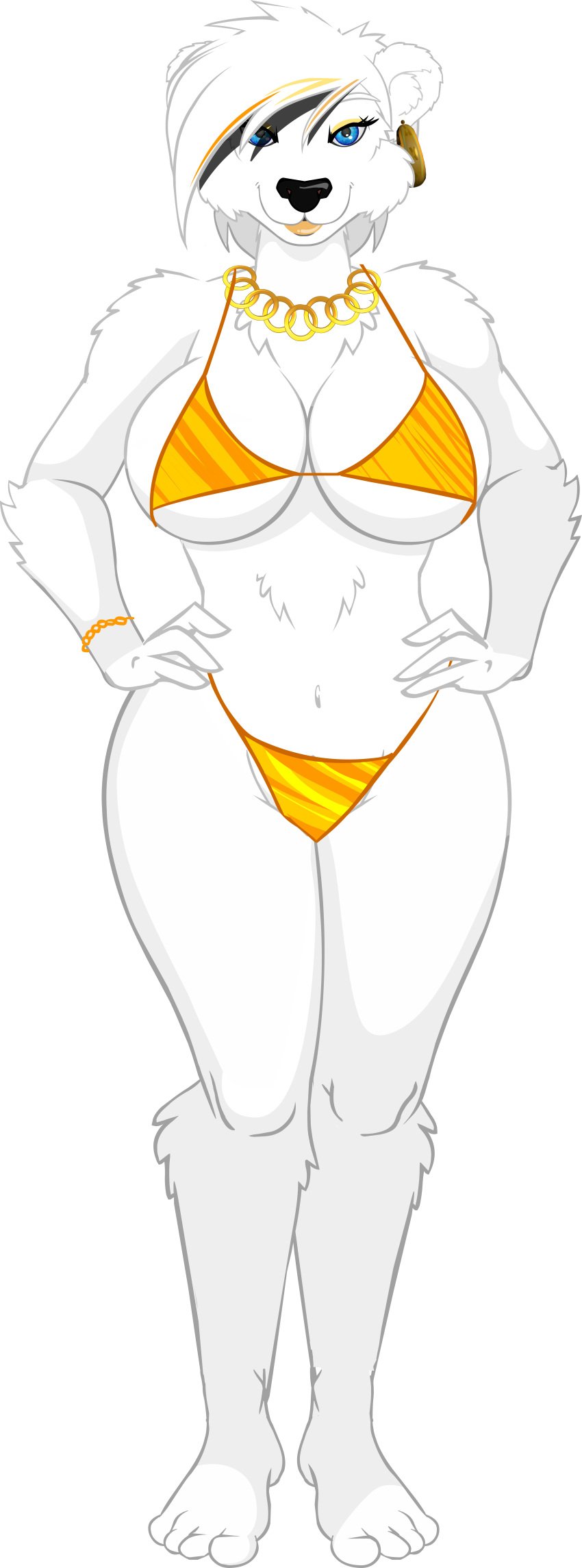 bella_ferrari bikini crowchild furry high_tail_hall hth_studios original_character polar_bear