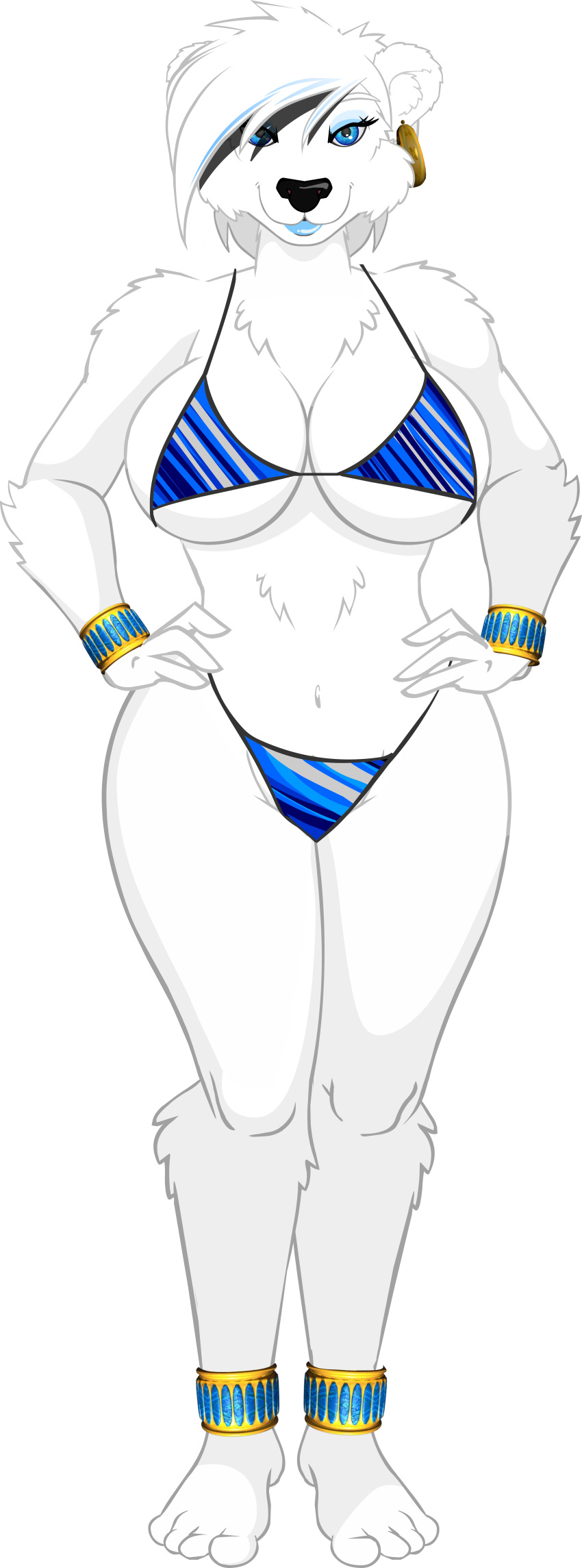 bella_ferrari bikini blue_bikini crowchild furry high_tail_hall hth_studios original_character polar_bear