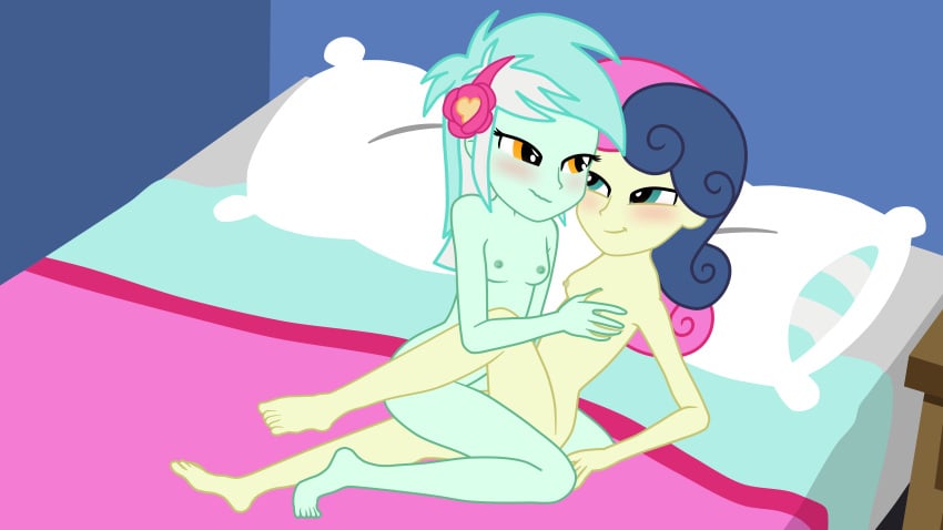 bonbon_(eg) bonbon_(mlp) cloppyhooves equestria_girls friendship_is_magic lesbian_sex lyra_heartstrings_(eg) lyra_heartstrings_(mlp) lyrabon my_little_pony nude yuri