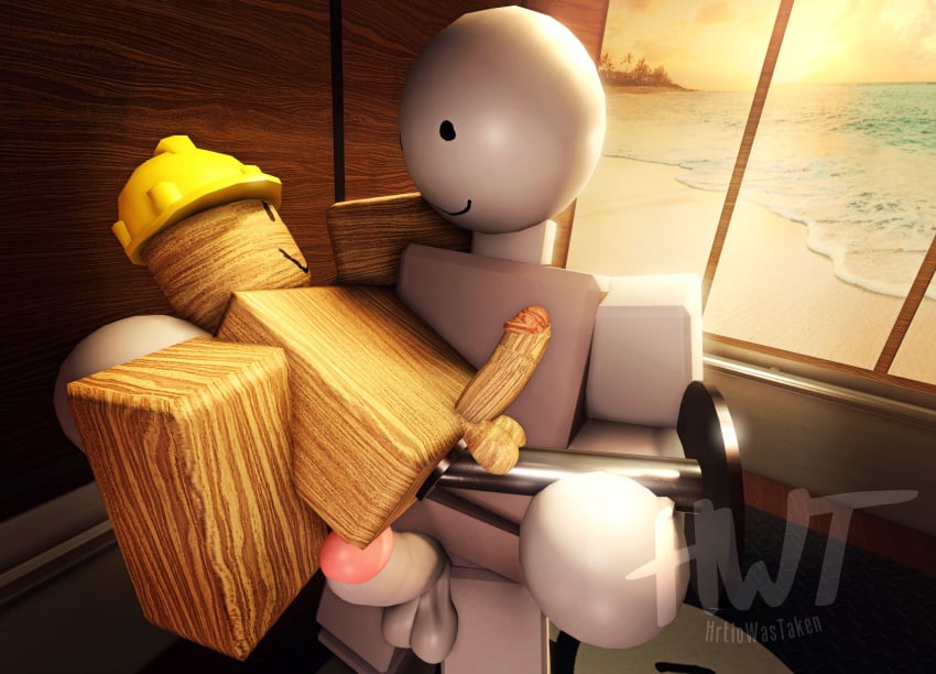 2boys 3d 3d_(artwork) bridal_carry carrying gay hole_(anatomy) hrtiowastaken male_only mannequin_mark_(regretevator) penis_out regretevator roblox roblox_game robloxian staring staring_at_another tagme wallter_(regretevator) watermark yaoi