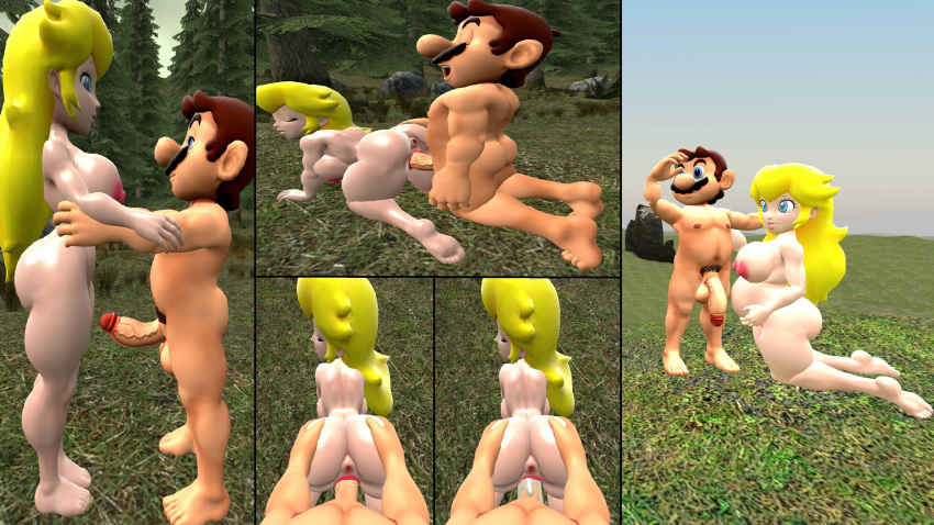 1girls 3d comic female mario mario_(series) mxp1985 nintendo outside princess_peach self_upload source_filmmaker tagme