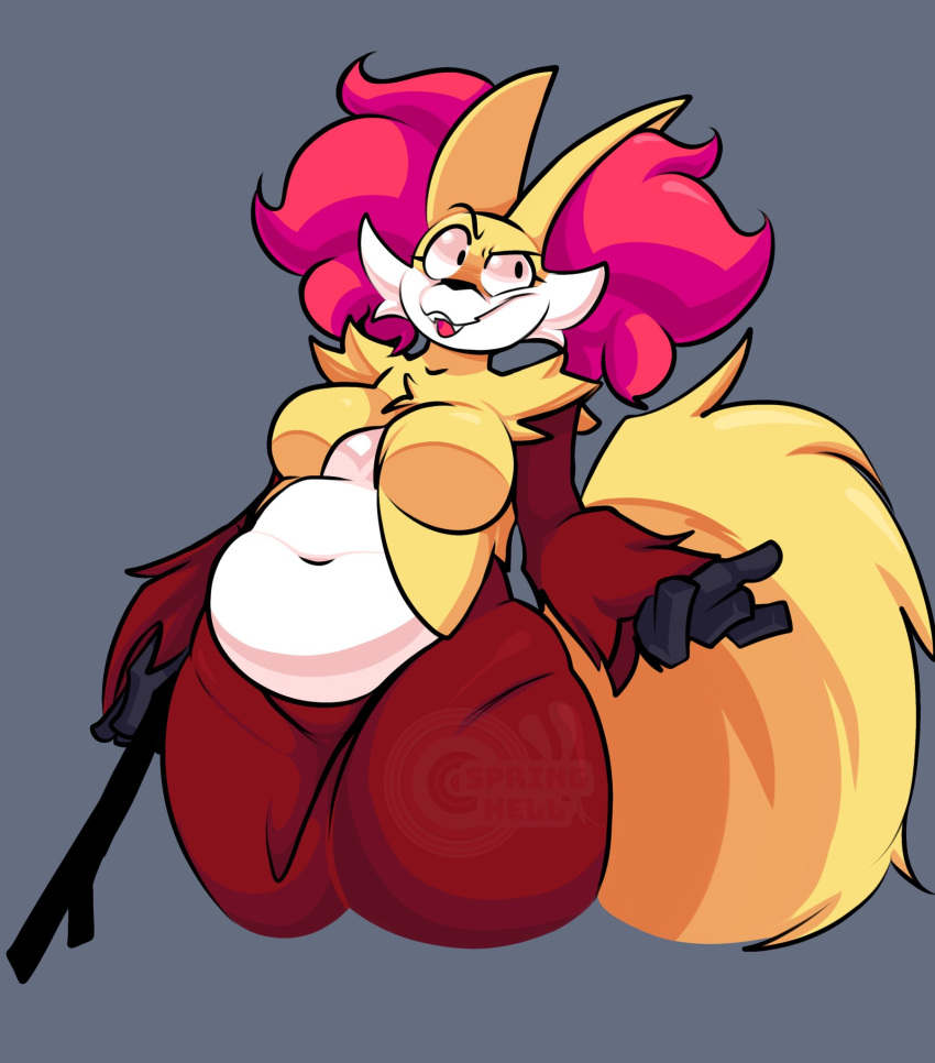 big_breasts breasts chubby delphox pokemon spr1ngh3ll thick_thighs wide_hips