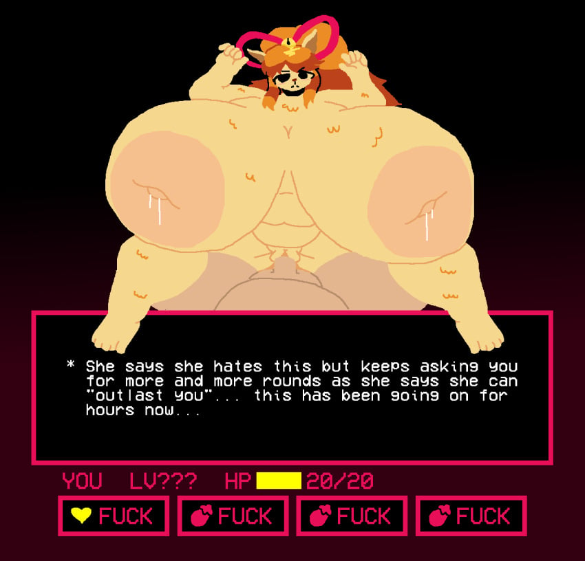 1girls angry angry_face angry_sex areolae bbw big_breasts big_nipples bonkhonagakoko breasts_bigger_than_head ceroba_(undertale_yellow) ceroba_ketsukane chubby cowgirl_position female female_focus fox_girl furry furry_female gigantic_breasts glare glaring glaring_at_viewer huge_breasts inverted_nipples lactating lactation large_areolae large_breasts legs_apart legs_spread missionary missionary_position missionary_sex mother orange_hair plump_labia pov pov_eye_contact slightly_chubby text text_box tomboy tsundere undertale undertale_(series) undertale_au undertale_yellow vaginal_insertion vaginal_penetration vaginal_sex