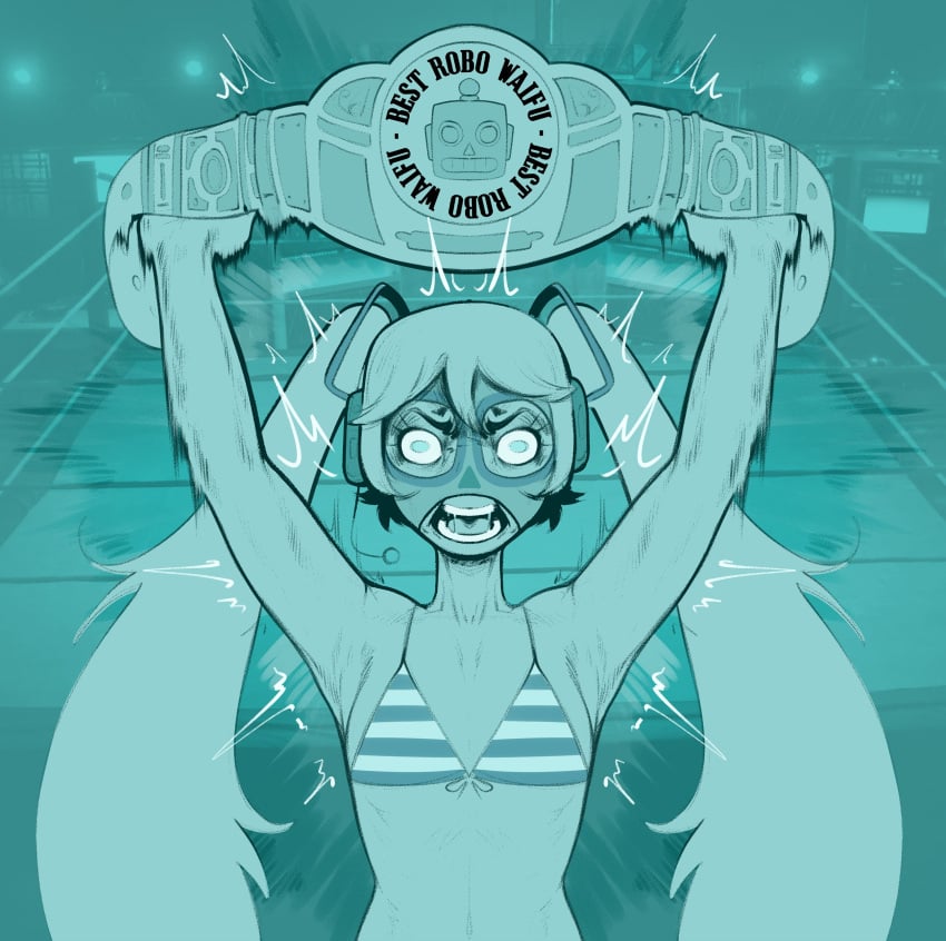 1girls 2024 2025 2d 2d_(artwork) female hatsune_miku jpeg jpg long_hair monochrome mr_fuga mrfuga robot small_breasts solo solo_female tagme vocaloid wrestling wrestling_belt wrestling_mask