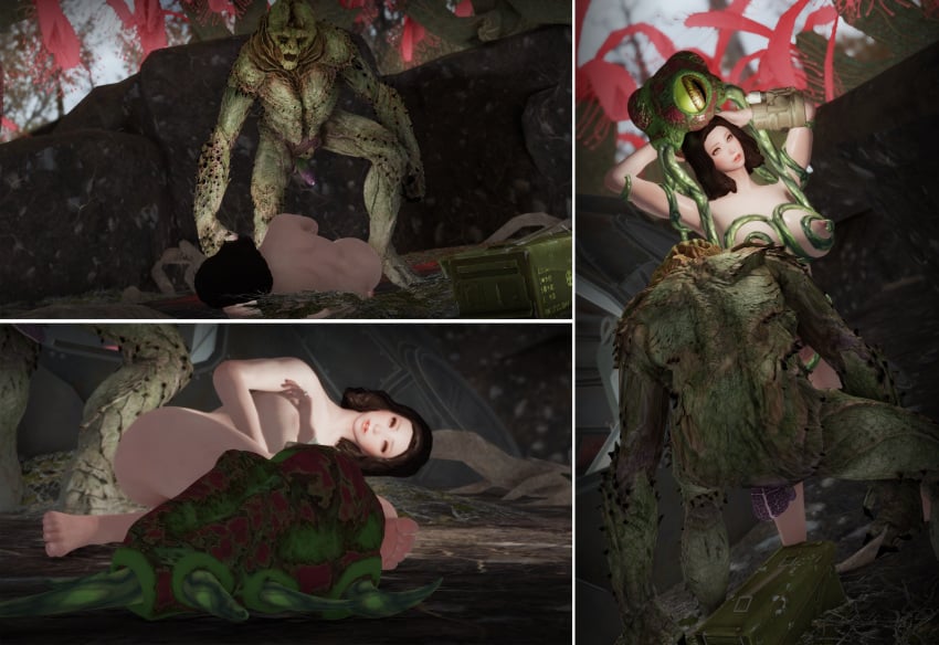 3d bethesda_softworks emotrashcan fallout fallout_76 female flora_fauna imminent_rape interspecies_sex monster nora_(fallout_4) nude_female overgrown penis screenshot tentacle tentacle_on_female vault_dweller