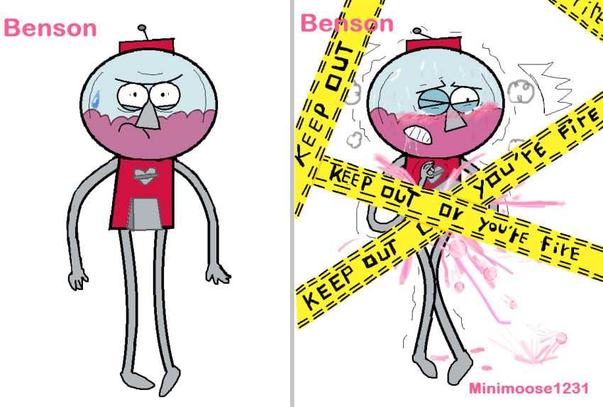 benson cum_on_face male_focus male_only no_humans regular_show tagme