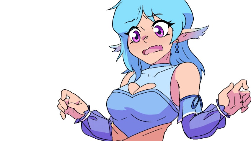 animated blue_hair blush breast_expansion breasts_bigger_than_head dragon dragon_girl grabbing_breasts groping_breasts groping_own_breast human hybrid kemonomimi skyla_skydancer streamer surprised surprised_expression vtuber