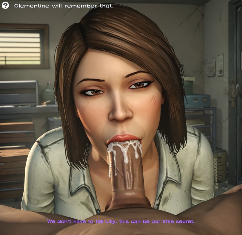1boy 1girls 2025 3d ai_generated ai_generated_background artist_name asian asian_female bedroom_eyes bj blouse blowjob blush blush breasts brown_eyes brown_hair carley cel-shaded cock_in_mouth comfyui cum cum_in_mouth english english_language english_subtitles english_text fellatio female female_focus front_view game_mechanics goonpoon56 half-closed_eyes heterosexual higher_resolution_at_source human human_male interracial light-skinned_female looking_at_viewer male male_pov medium_hair oral oral_creampie oral_penetration oral_sex patreon_link patreon_url penis_in_mouth pov pov_male reporter self_upload shoulder_length_hair stable_diffusion straight telltale_games text the_walking_dead the_walking_dead_game watermark white_shirt