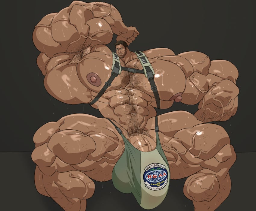 armpit armpit_hair balls big_balls big_penis bodybuilder bulge chris_redfield flaccid hyper hyper_balls hyper_bulge hyper_cock hyper_genitalia hyper_muscles hyper_penis hyper_testicles male male_only muscles muscular muscular_arms muscular_male muscular_thighs penis remert resident_evil solo solo_male sweat sweating