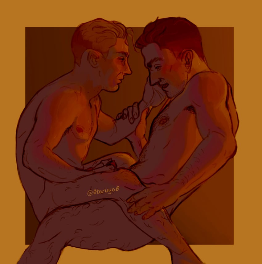 0teruyo0 2boys frottage gay gay_sex hairy handjob hans_capon_(kingdom_come:_deliverance) hansry henry_(kingdom_come:_deliverance) kingdom_come:_deliverance male male/male masturbation pubic_hair yaoi