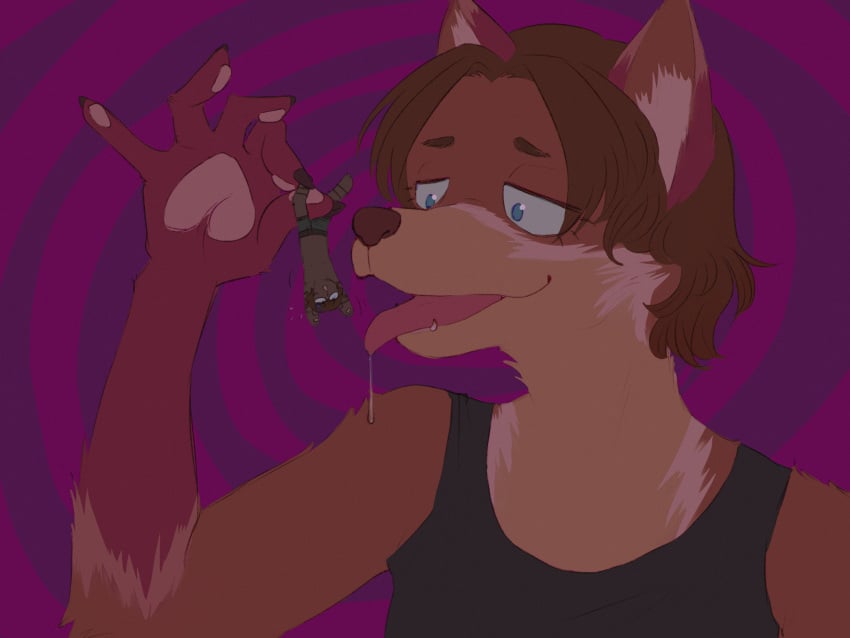 about_to_eat androgynous anthro crying_child_(fnaf) drool drooling eaten_alive extreme_size_difference five_nights_at_freddy's fox funtiafton furry furry_only hamster incest macro michael_afton micro open_mouth vore