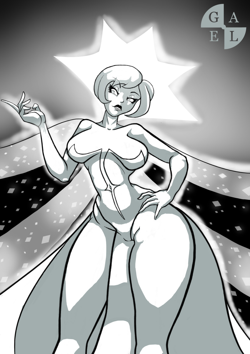 1girls big_thighs crystal_gem curvy diamond_authority fanart female female_only gem_(species) giantess short_hair solo steven_universe tagme white_diamond_(steven_universe) white_eyes white_hair white_skin