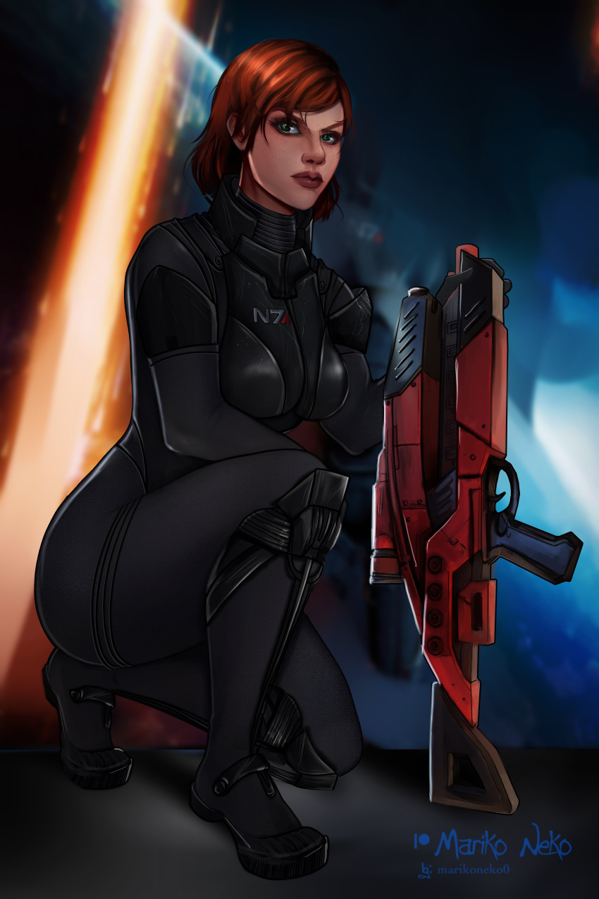 1girls armor bioware commander_shepard electronic_arts female female_only femshep gun jane_shepard marikoneko marikoneko0 mass_effect