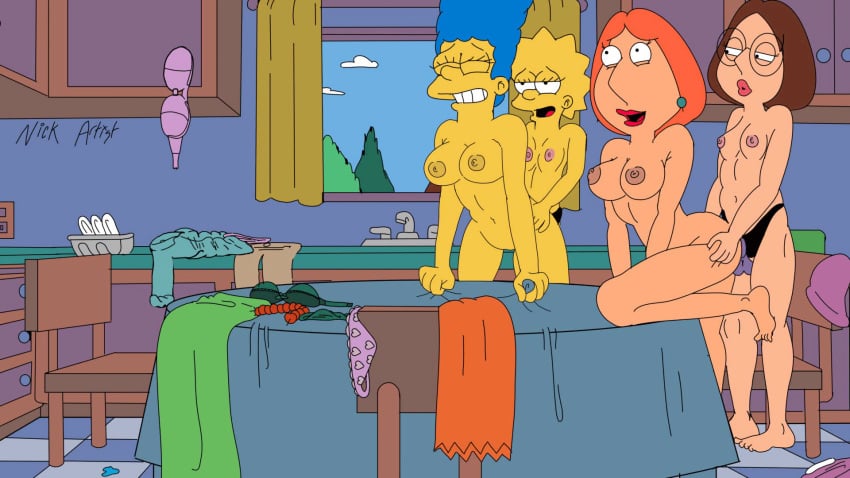 4girls animated daughter family_guy female incest lisa_simpson lois_griffin marge_simpson meg_griffin milf mother mother_and_child mother_and_daughter multiple_girls nickartist no_bra parent parent_and_child parent_and_daughter sex strap-on the_simpsons yuri